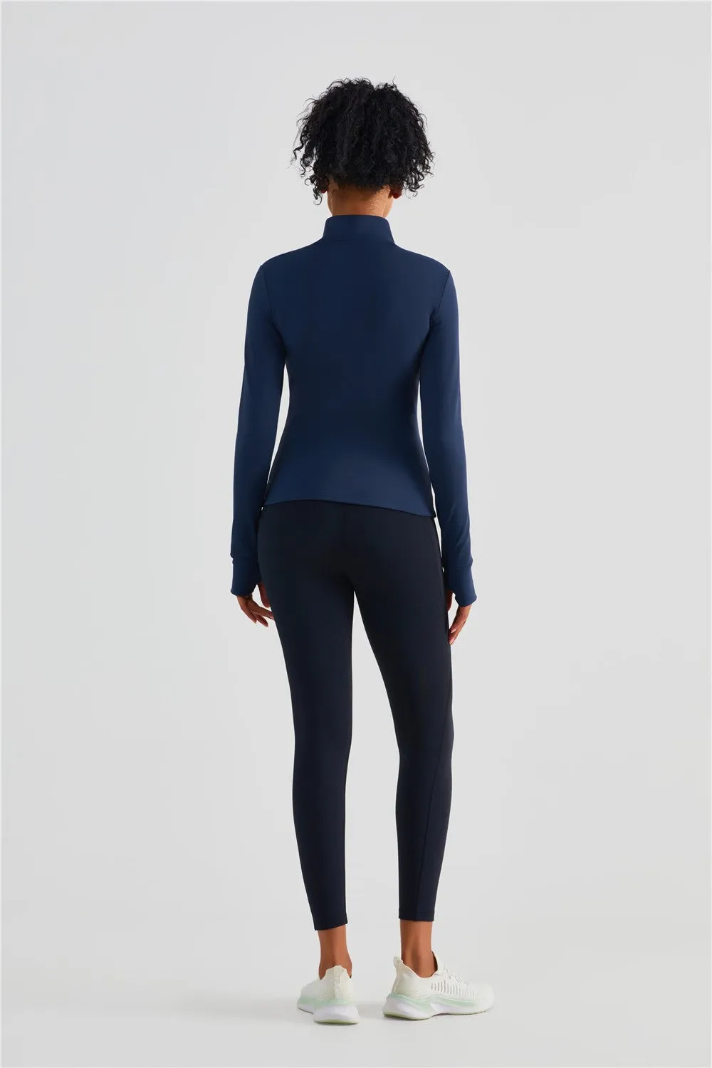 Fitted Half-Zip Fleece Track Jacket
