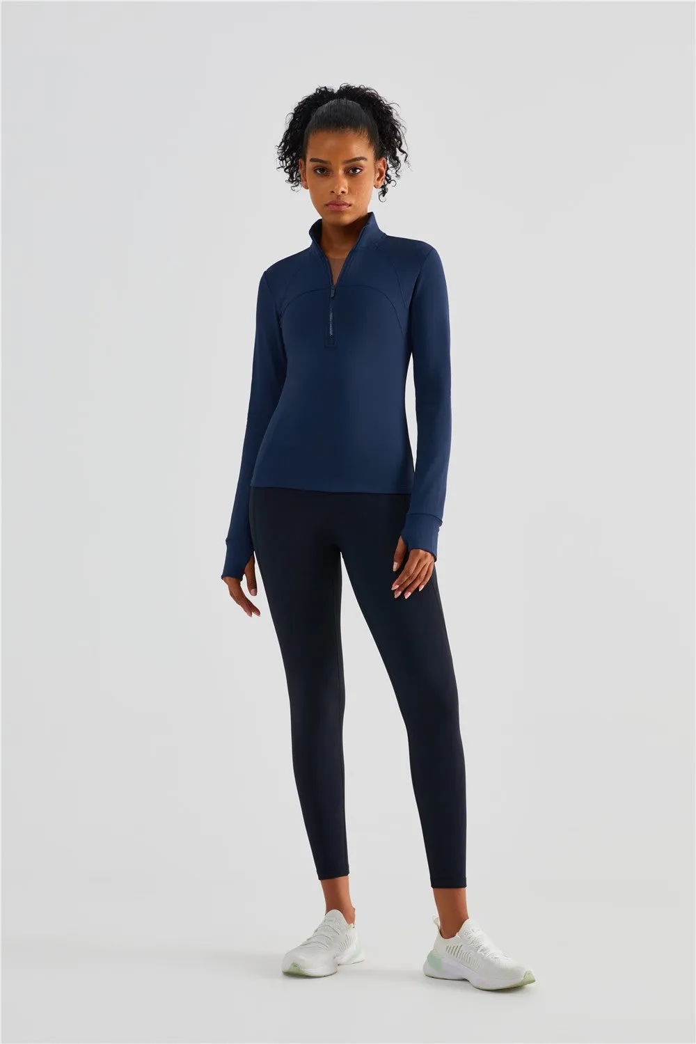 Fitted Half-Zip Fleece Track Jacket