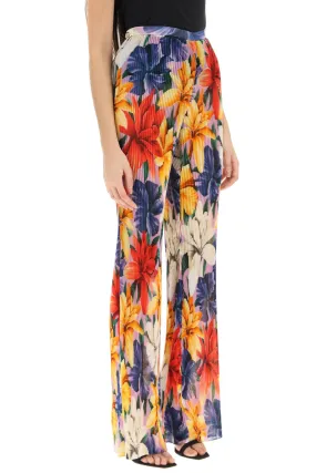 floral pleated chiffon pants