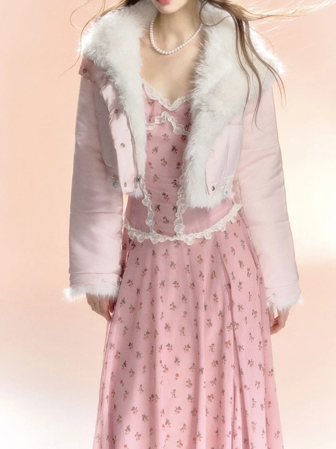 Flower Feminine Frill Retro Long Girly Sweet One-Piece