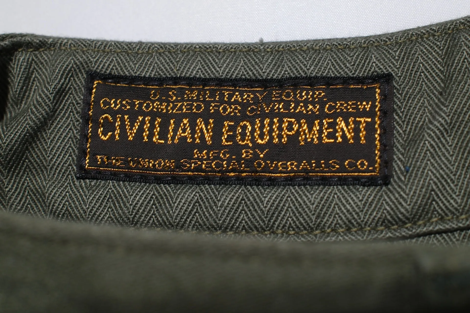 Freewheelers Heavyweight Moleskin "Ground Crew" Trousers (Olive Green)