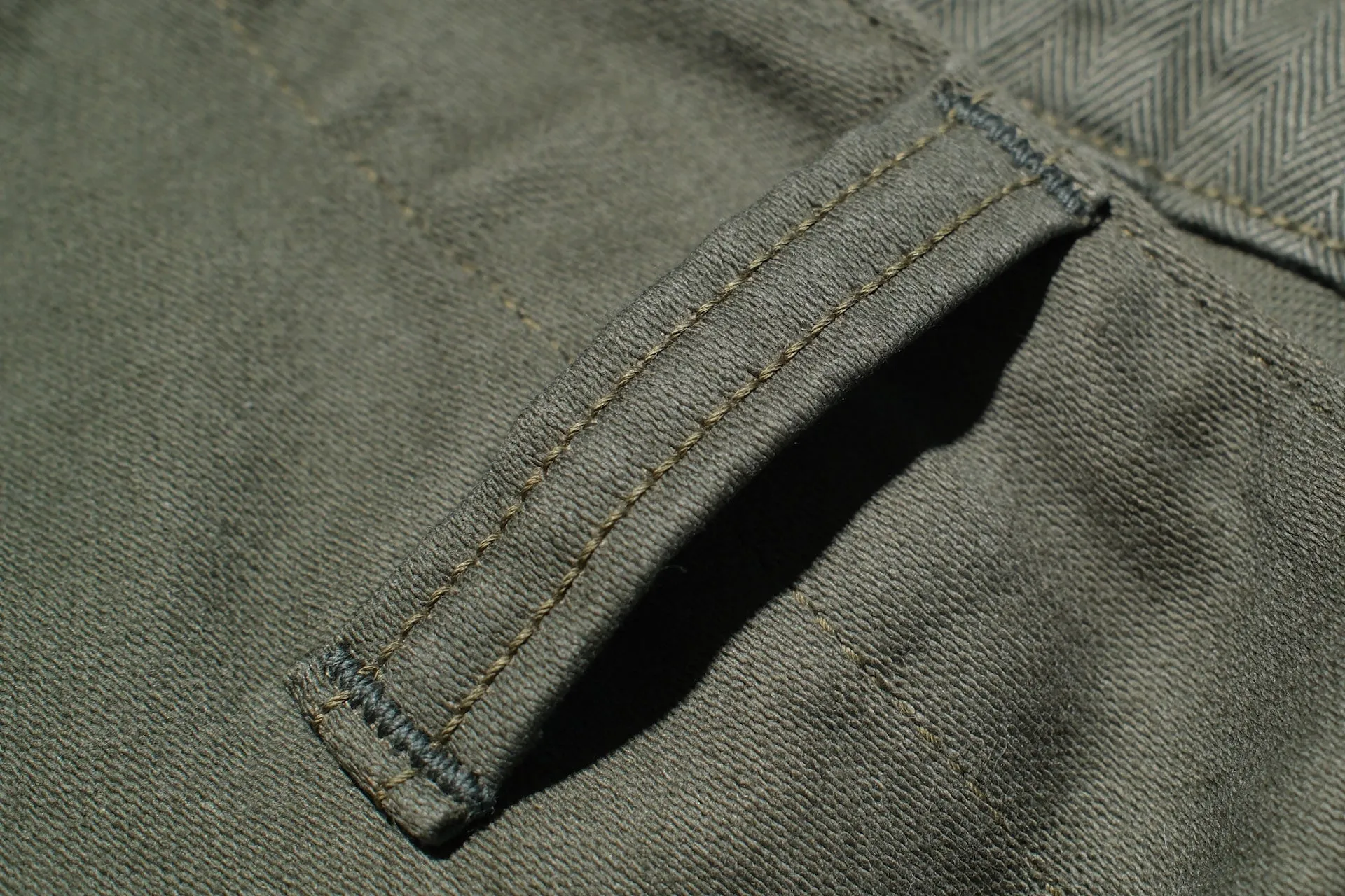 Freewheelers Heavyweight Moleskin "Ground Crew" Trousers (Olive Green)