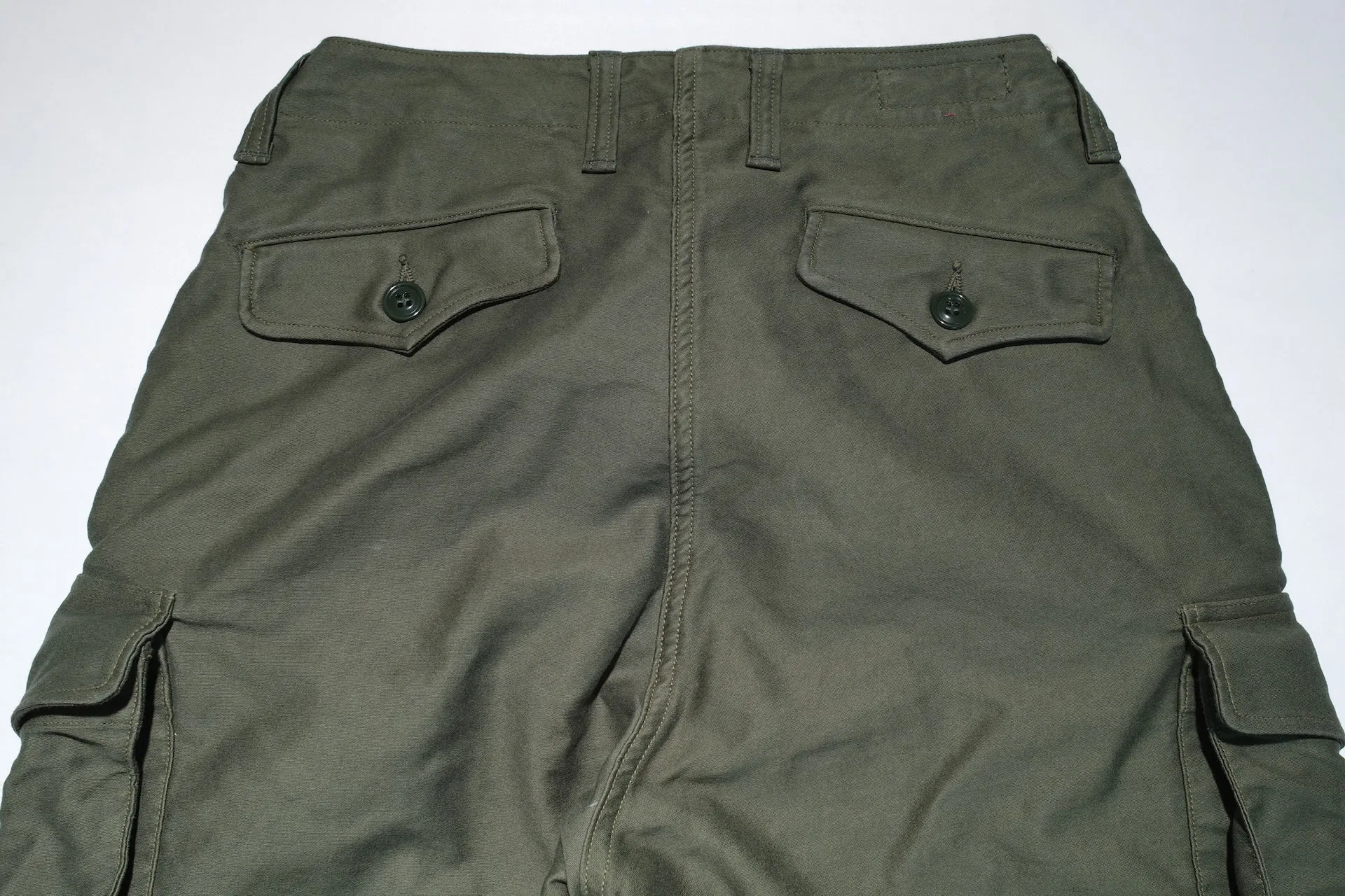 Freewheelers Heavyweight Moleskin "Ground Crew" Trousers (Olive Green)