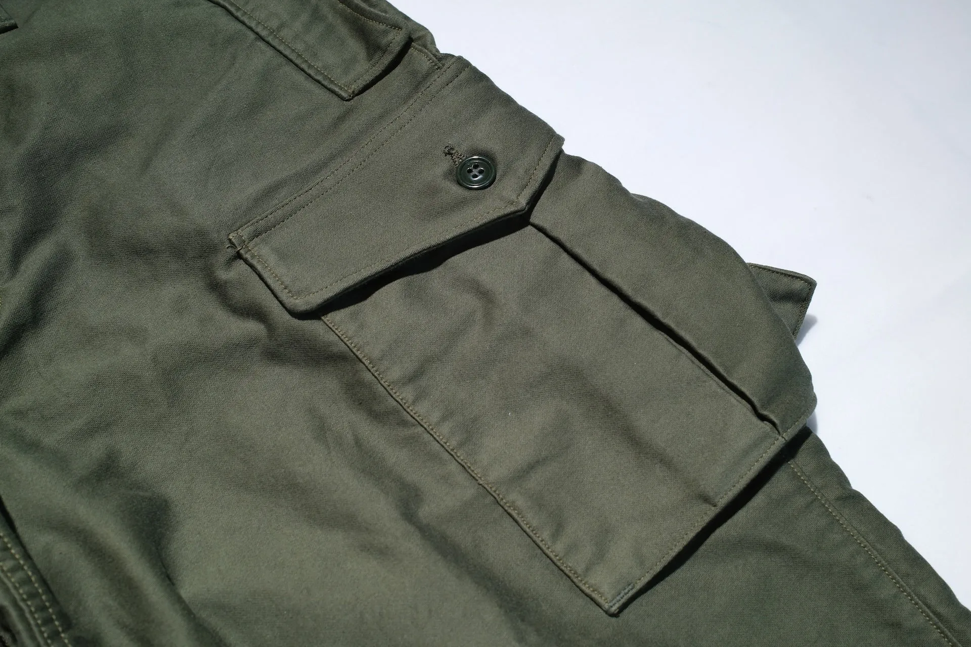Freewheelers Heavyweight Moleskin "Ground Crew" Trousers (Olive Green)