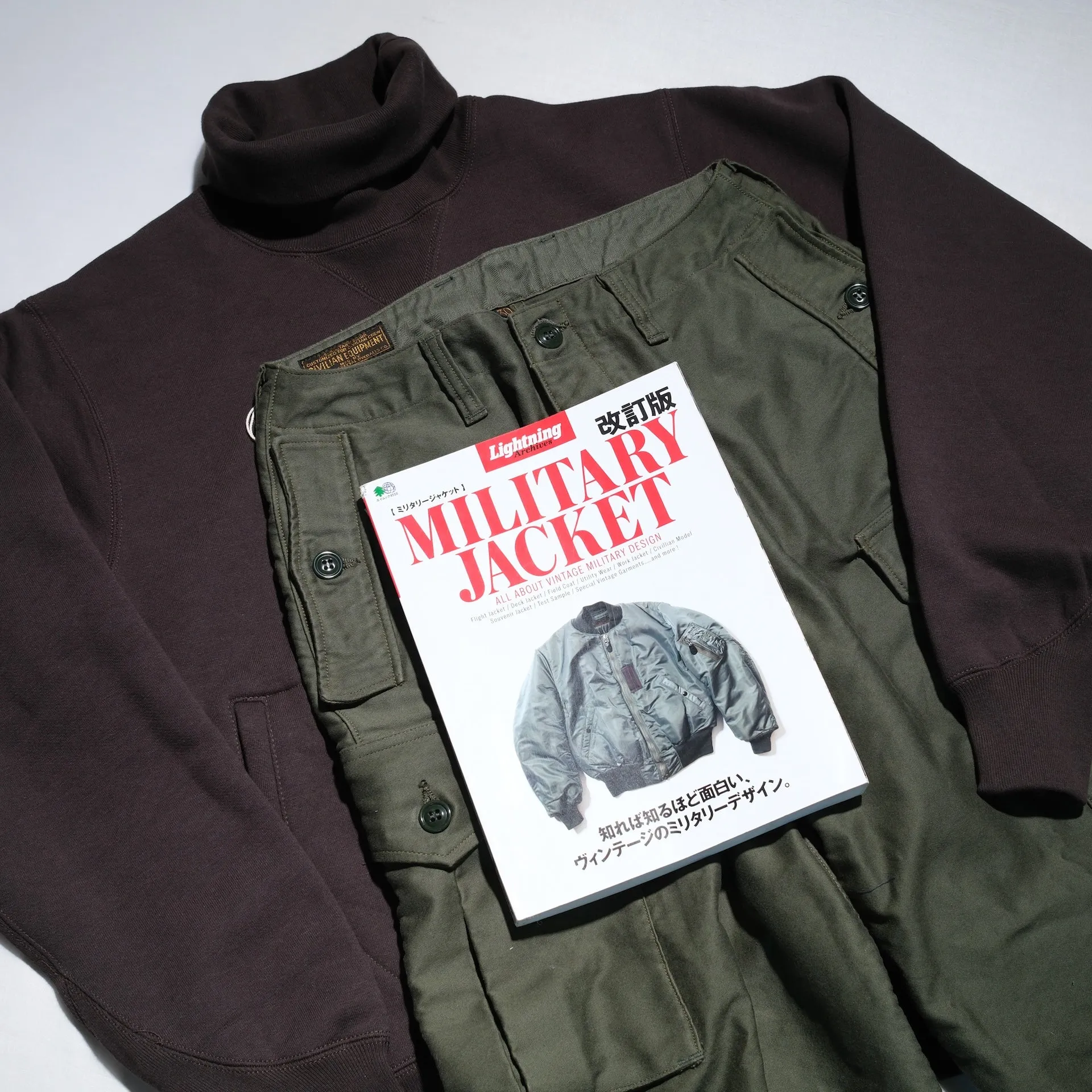 Freewheelers Heavyweight Moleskin "Ground Crew" Trousers (Olive Green)