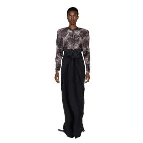 GALANOS Black Laced Evening Gown | Size M