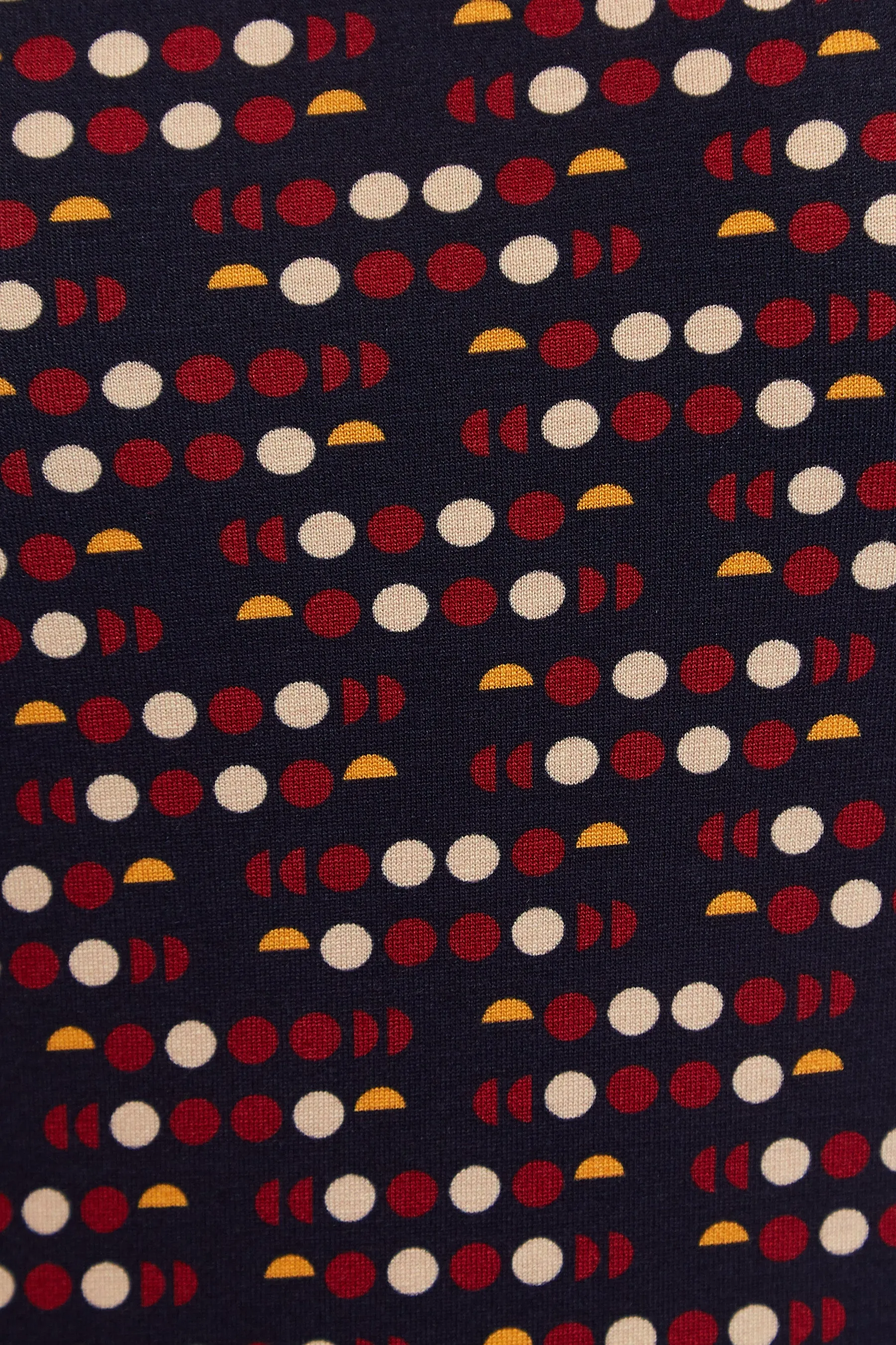 Gilly Retro Dots Print Long Sleeve Top