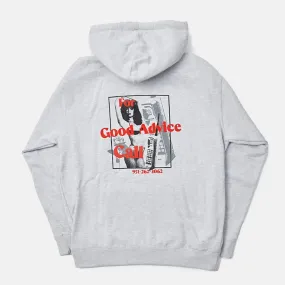 Good Advice - Chat Line Pullover Hooded Sweatshirt - Heather Grey