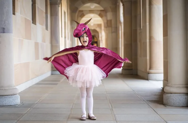 Great Pretenders - Burgundy and Copper Starry Night Dragon Cape 5-6