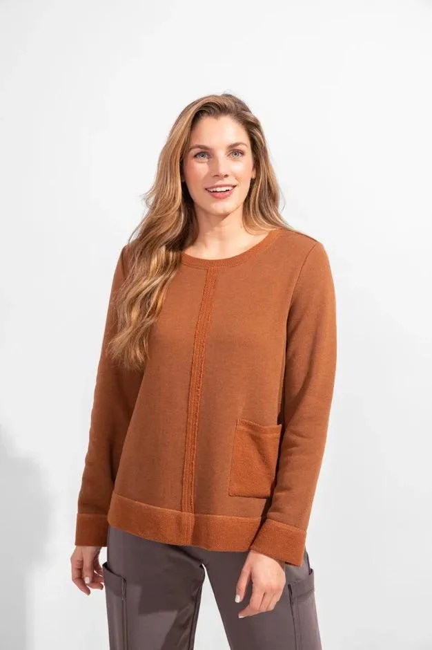 Heather French Terry Trim Pullover by Escape By Habitat 29935