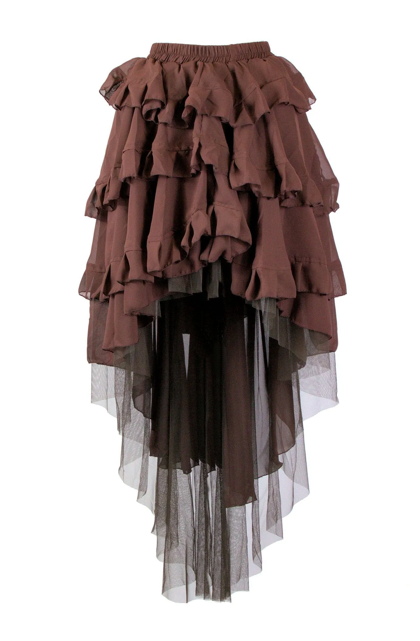 High Low Ruffled Layered Ophelie Skirt Steampunk Gypsy Boho Style
