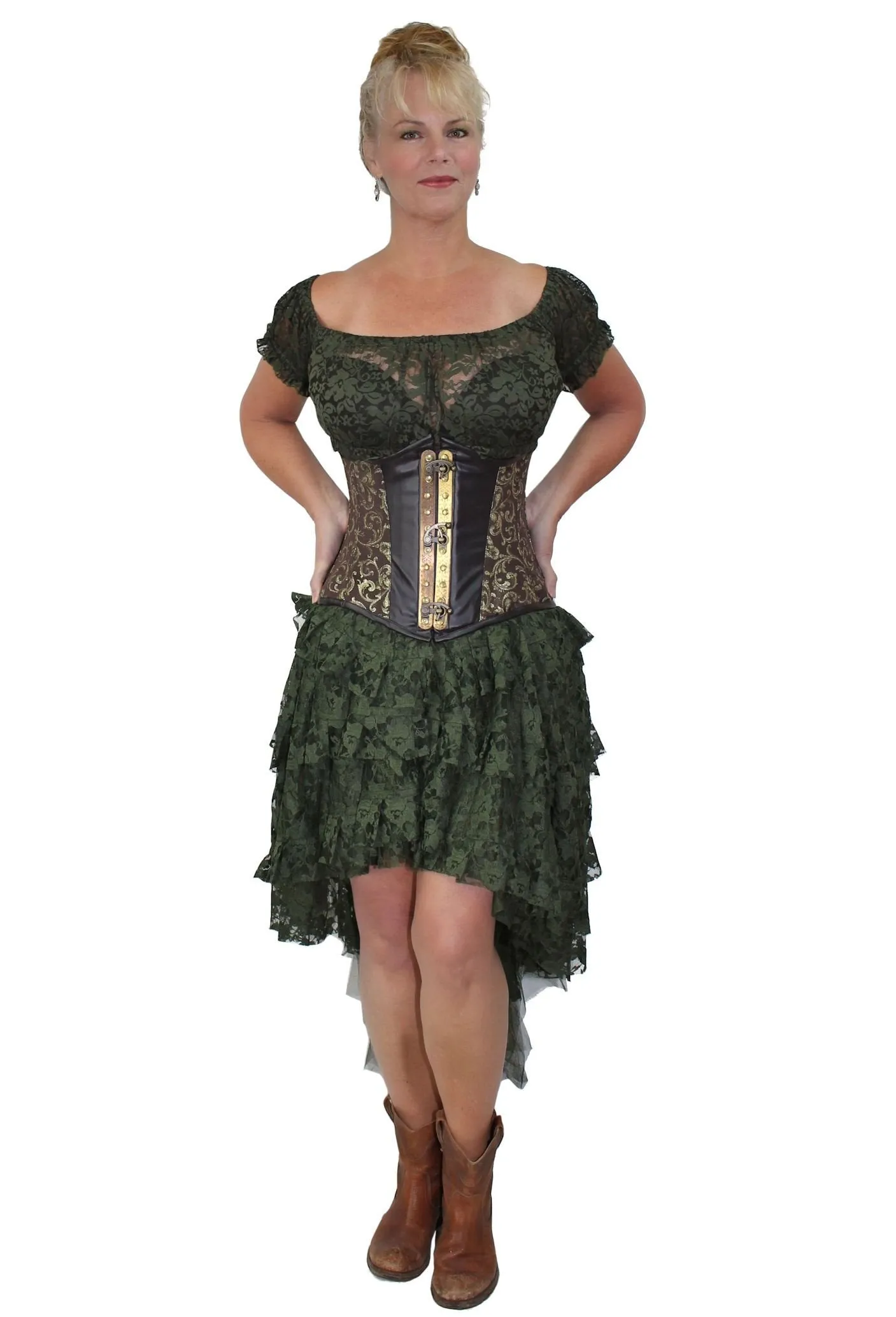 High Low Ruffled Layered Ophelie Skirt Steampunk Gypsy Boho Style