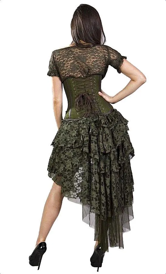 High Low Ruffled Layered Ophelie Skirt Steampunk Gypsy Boho Style