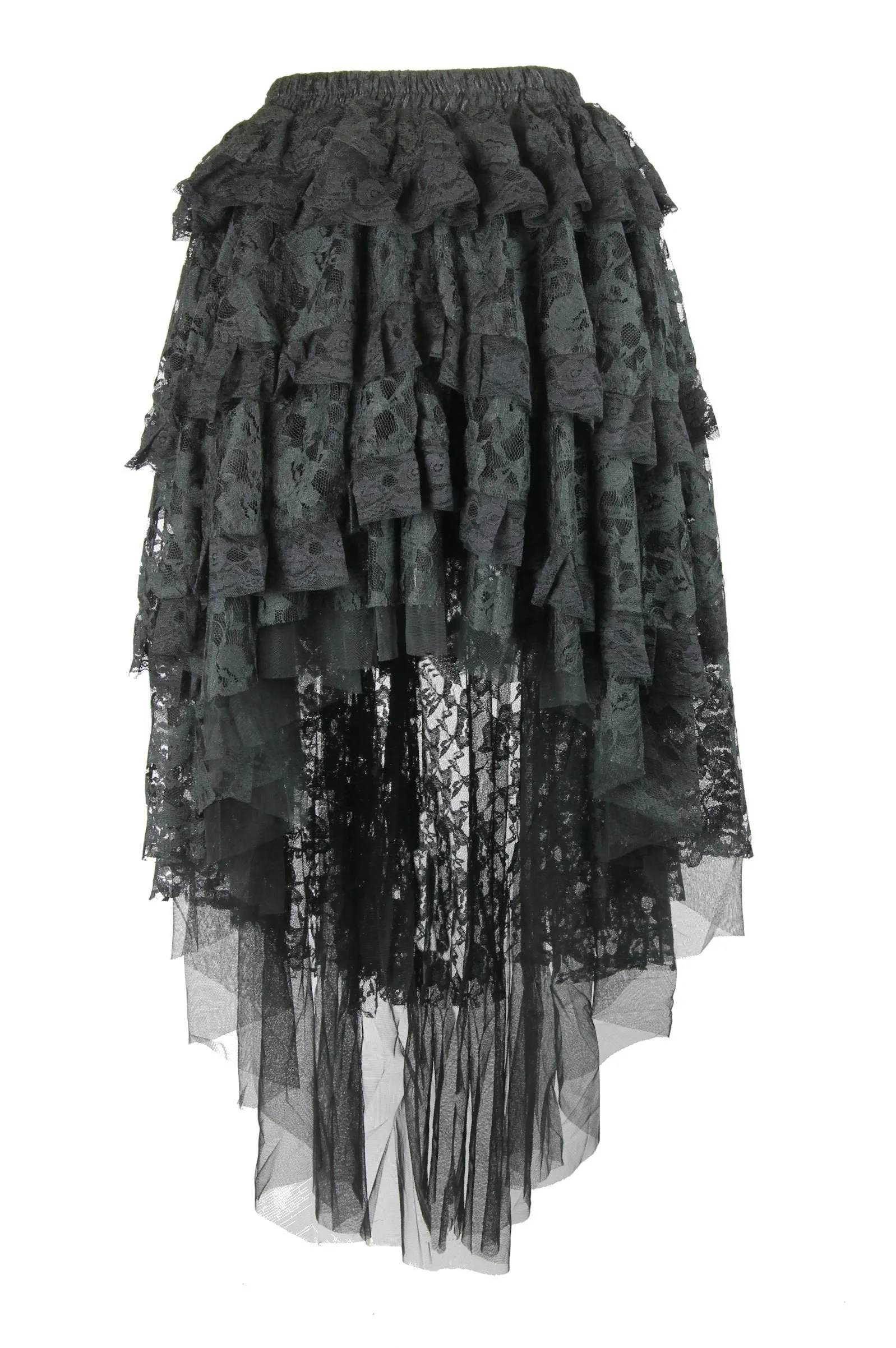 High Low Ruffled Layered Ophelie Skirt Steampunk Gypsy Boho Style