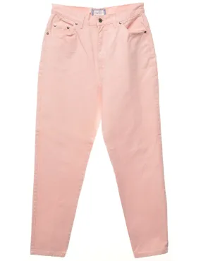 High Waist Pastel Pink Tapered Jeans - W28 L28
