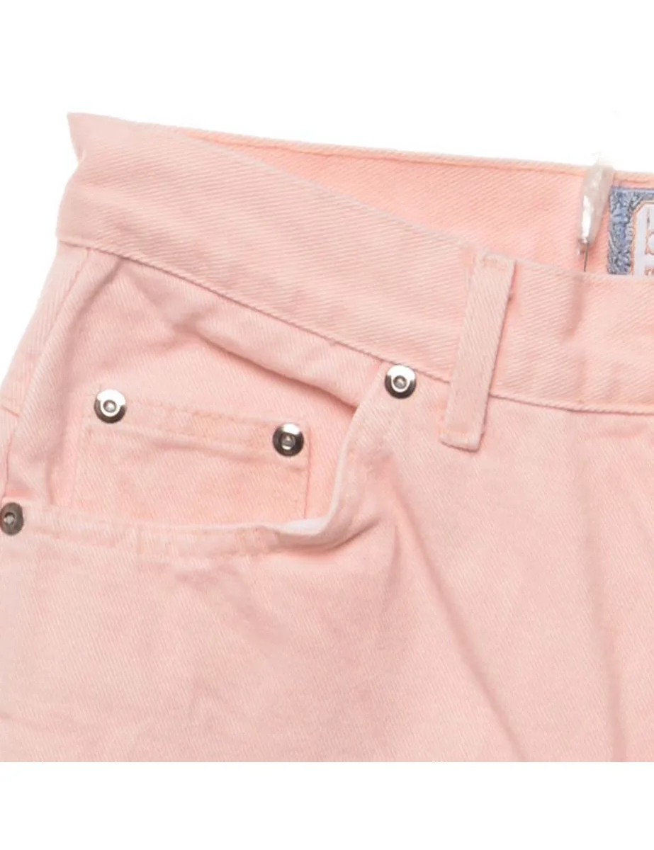 High Waist Pastel Pink Tapered Jeans - W28 L28