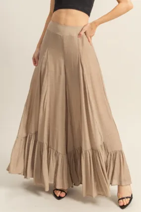 HYFVE High-Waist Ruffle Flared Wide Leg Pants