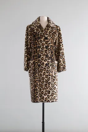 Iconic 1960's Leopard Print Ladies Glamour Coat By Safari / ML