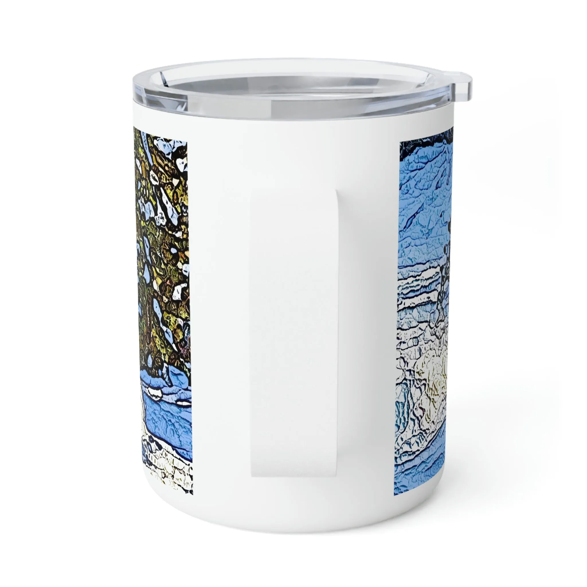 Insulated Coffee Mug, 10oz  ... Blasting Through-The-Powder ... 'Central Idaho Mounains ... ' 2Dec22 ...