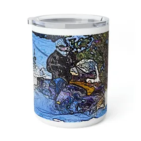Insulated Coffee Mug, 10oz  ... Blasting Through-The-Powder ... 'Central Idaho Mounains ... ' 2Dec22 ...