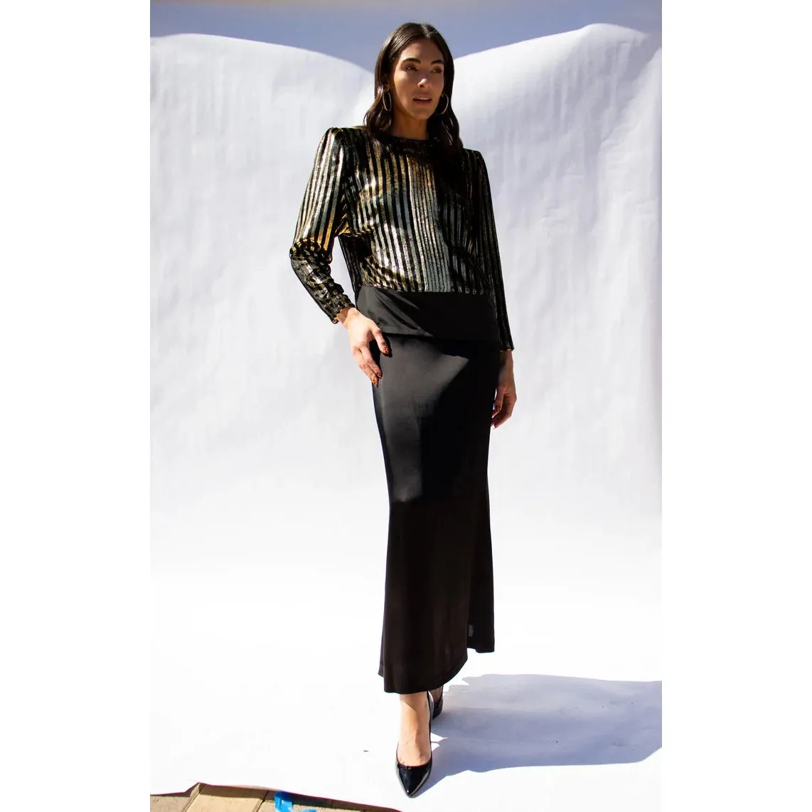 JEAN PAUL GAULTIER 1990's Long Black Skirt |  Extra Small