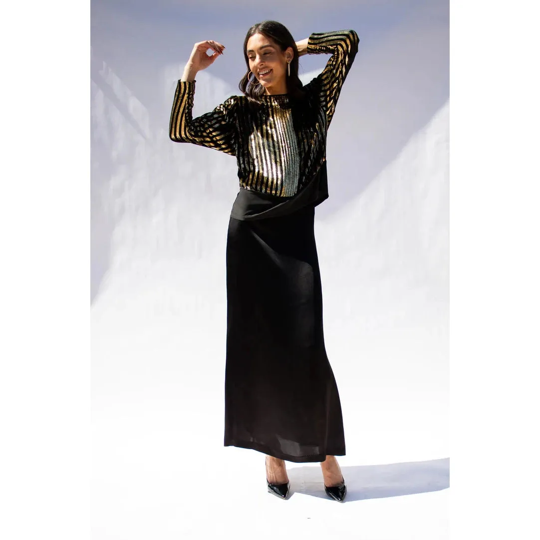 JEAN PAUL GAULTIER 1990's Long Black Skirt |  Extra Small