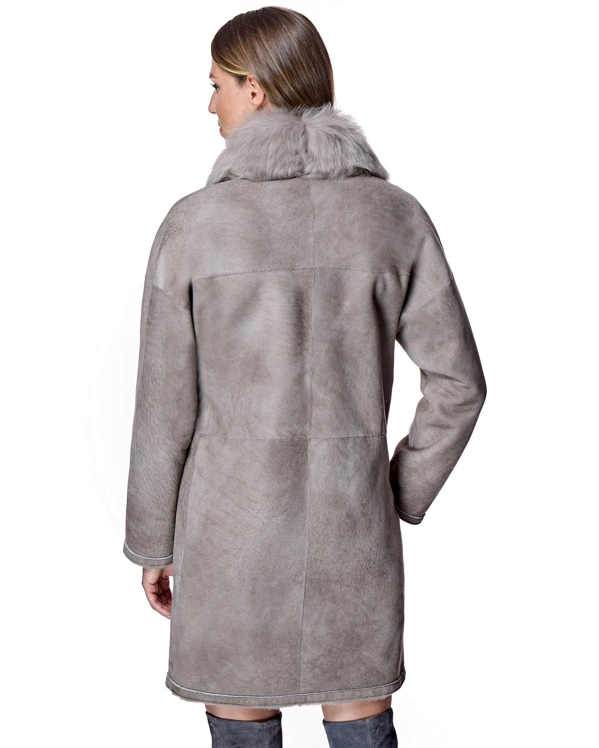 Julia & Stella by Maximilian Reversible Shearling Jacket