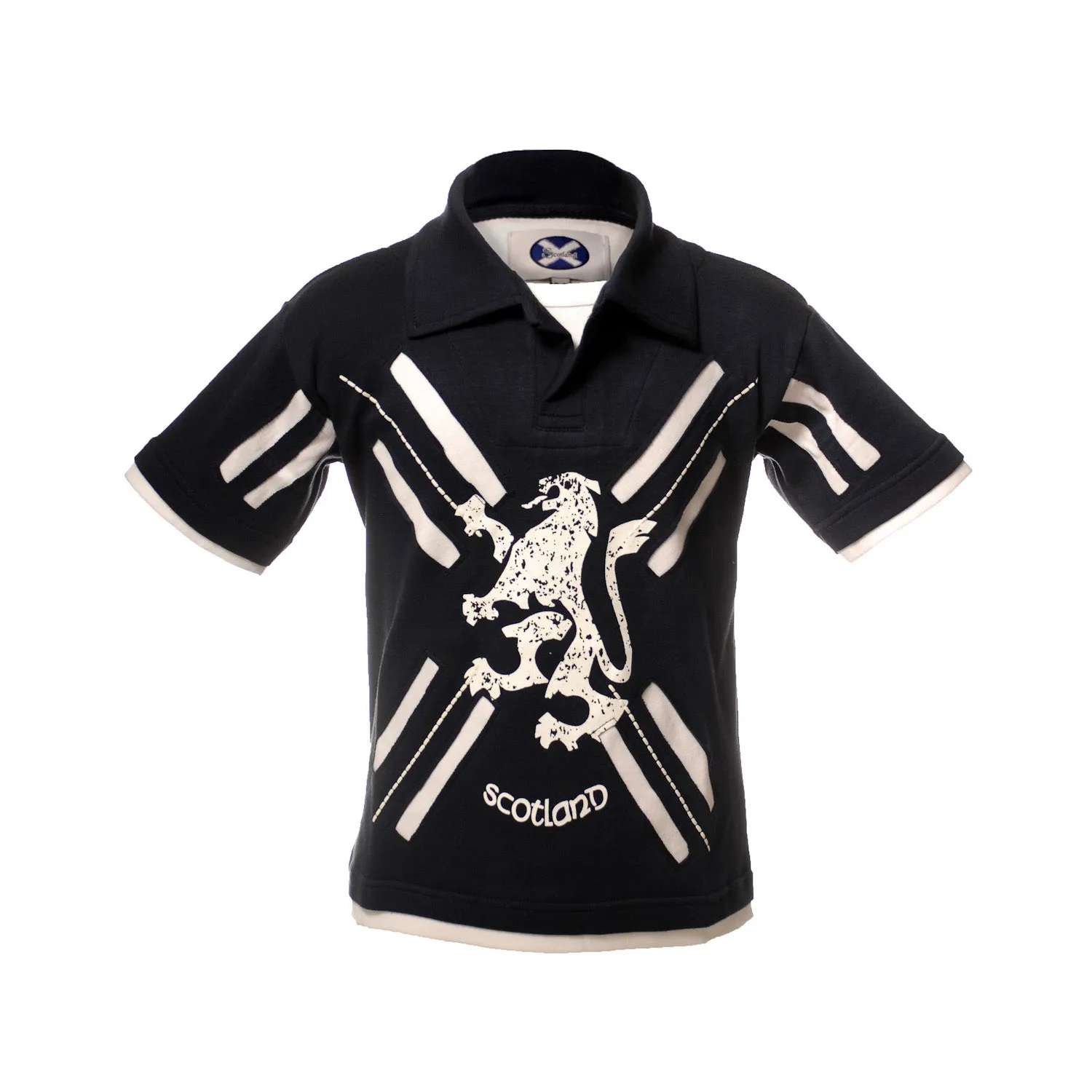 Kids Layered Scotland Polo Shirt Navy