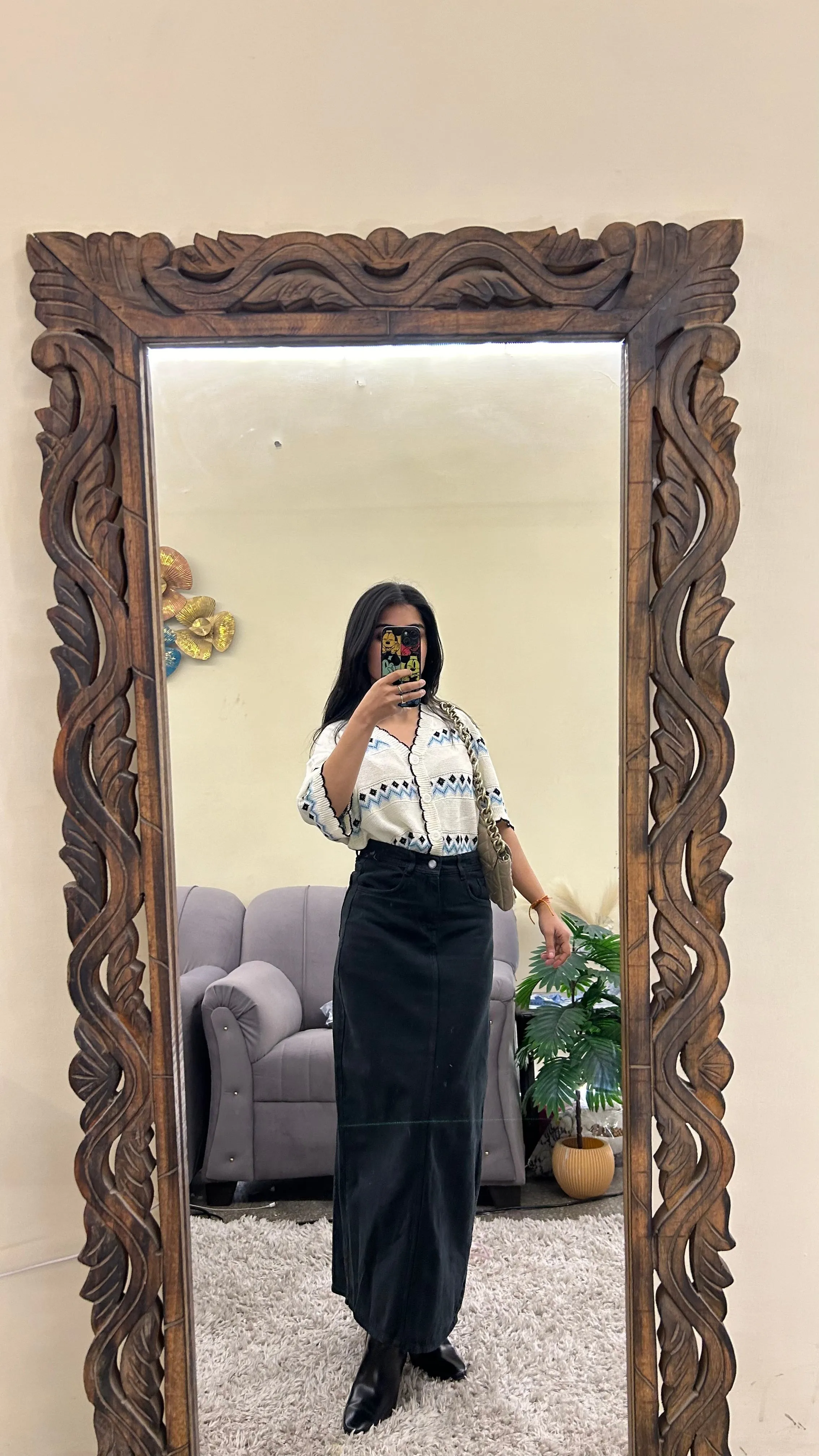 Korean skirt ( dark olive )