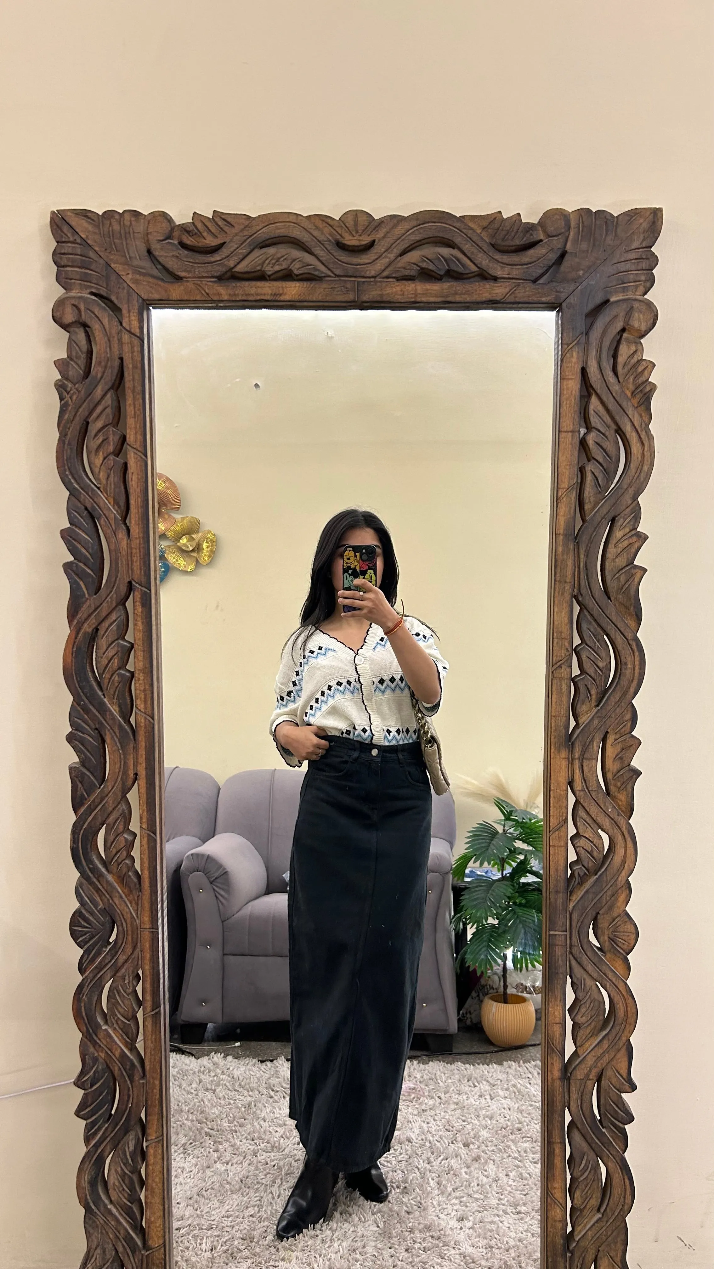 Korean skirt ( dark olive )