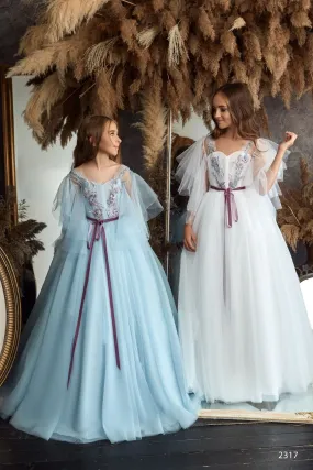 L2317 Boho Style Girls Wedding Dress