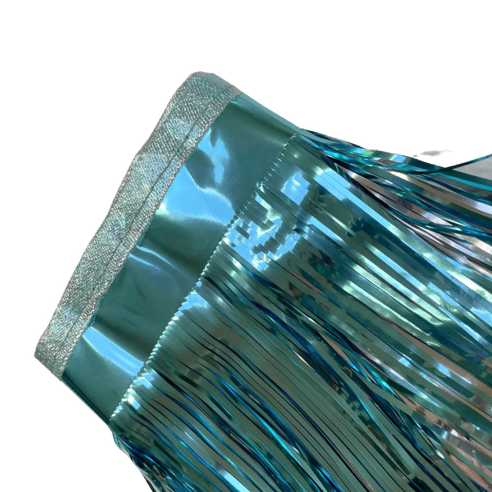 Layered Fringe Garland - Aqua Blue & Silver