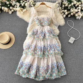 Layered Mesh Dress Summer Cute Cake Skirt  1167