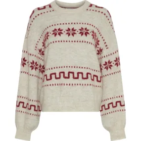 Lerato Hope Pullover Aop - Oat Mel Rhubarb