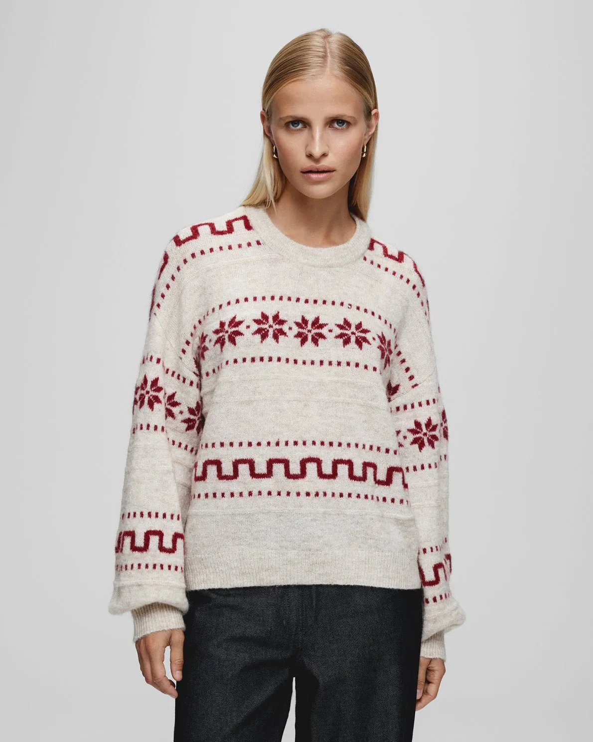 Lerato Hope Pullover Aop - Oat Mel Rhubarb