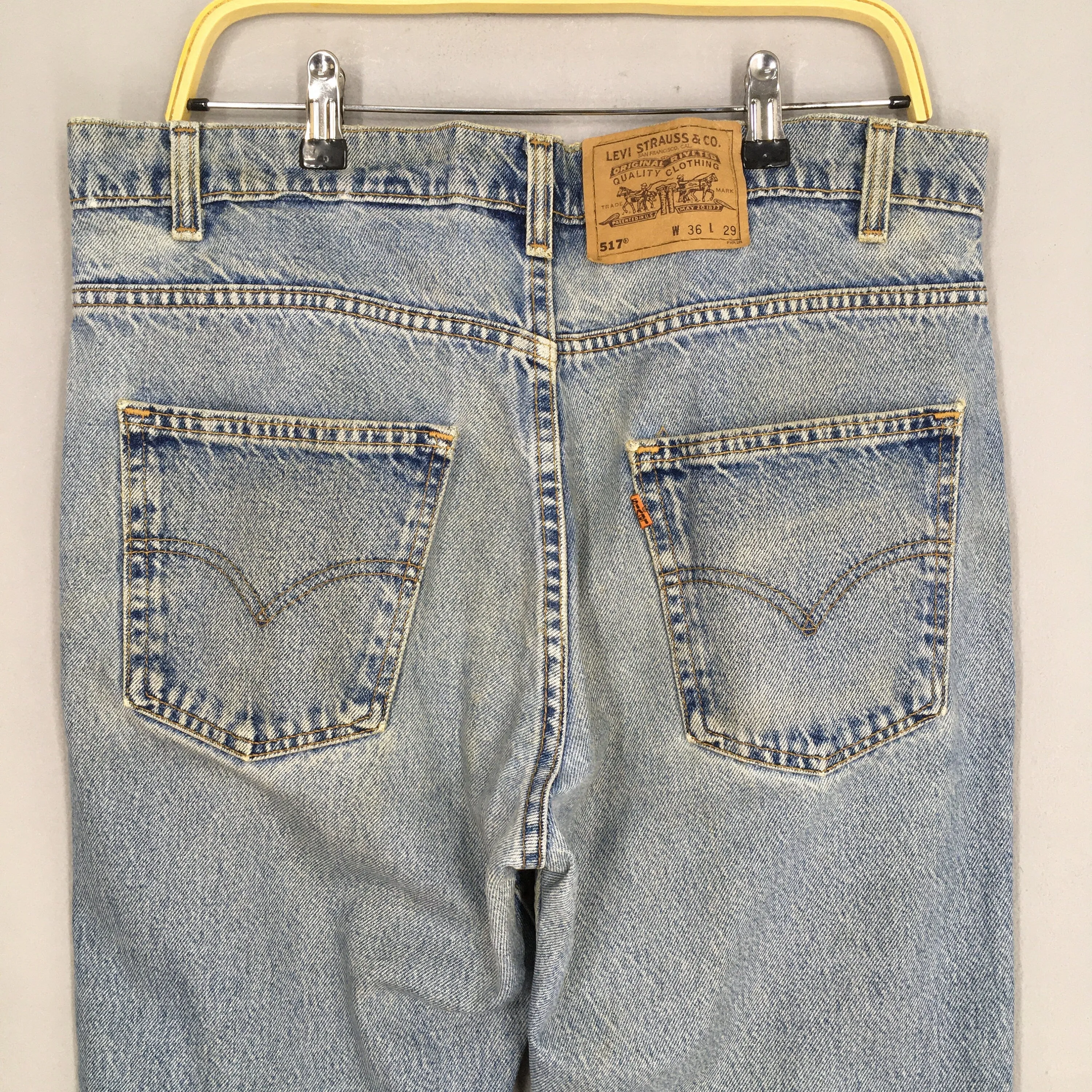 Levi's 517 Bootcut Bell Bottom Stonewash Jeans Size 35x28