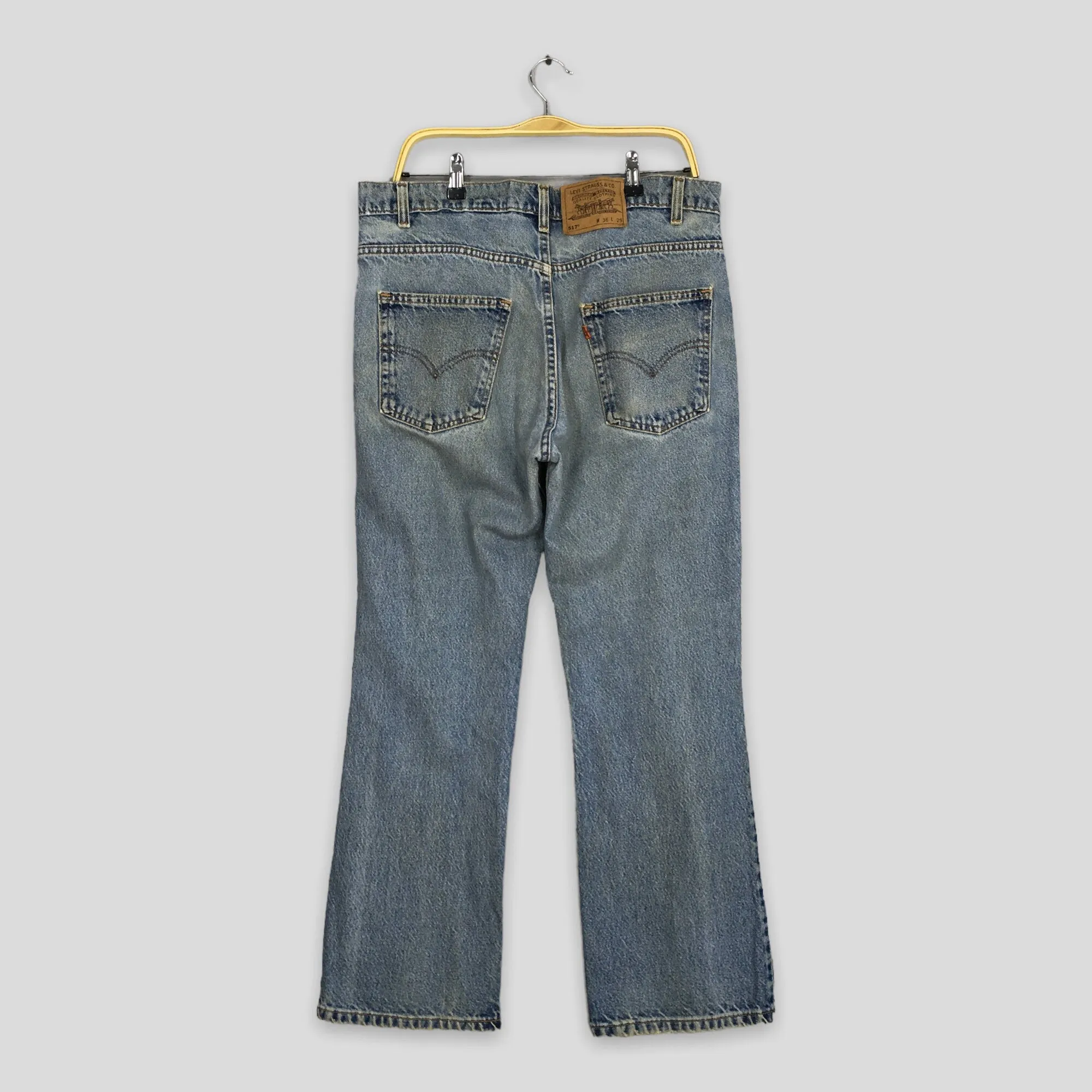 Levi's 517 Bootcut Bell Bottom Stonewash Jeans Size 35x28