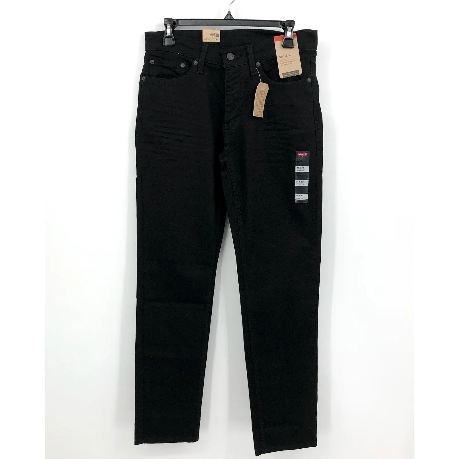 LEVI'S Men's 511 Slim Fit Jeans Size 31x32 Black Stretch Denim
