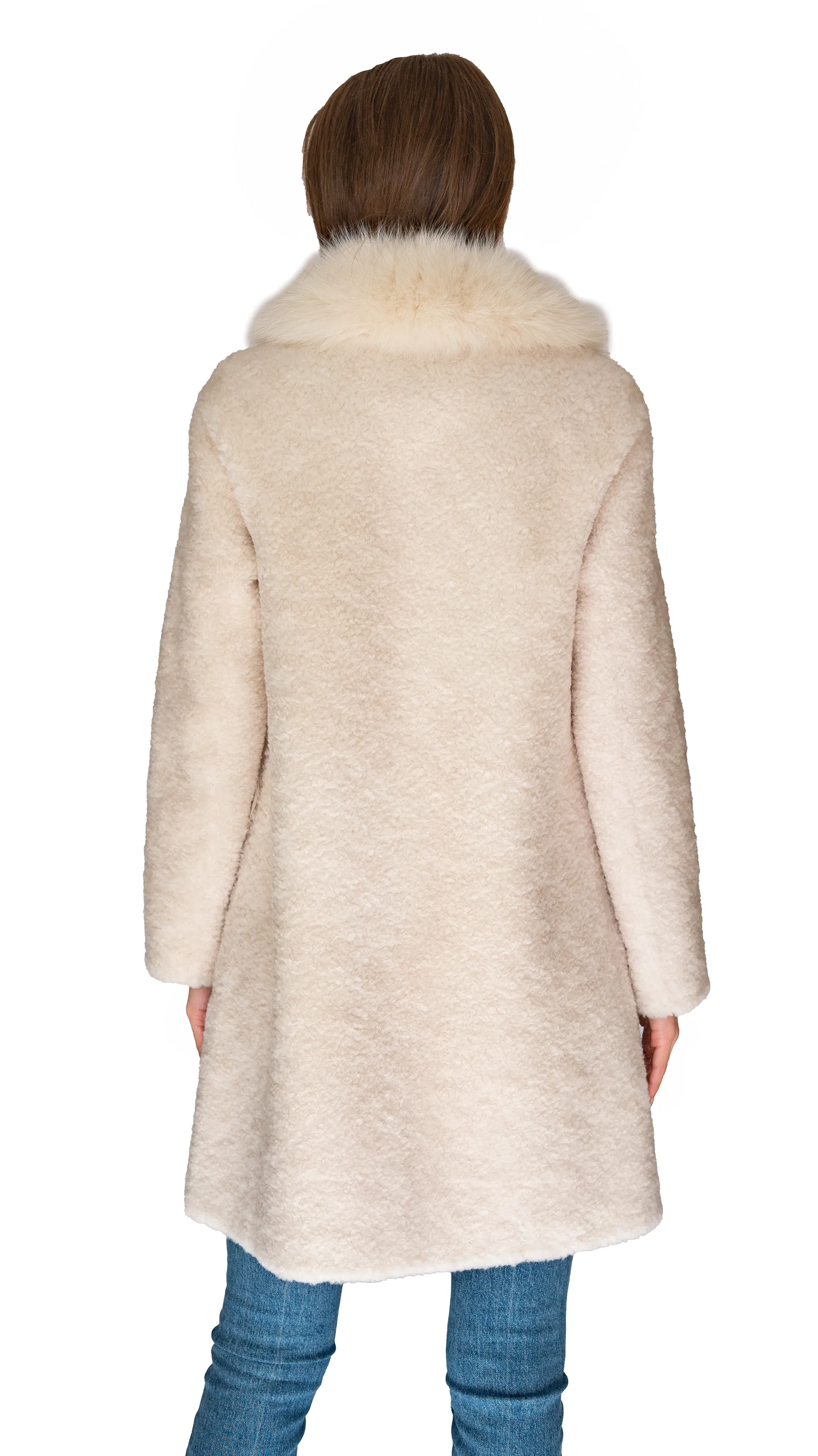 Long Shearling and Fox Fur Jacket