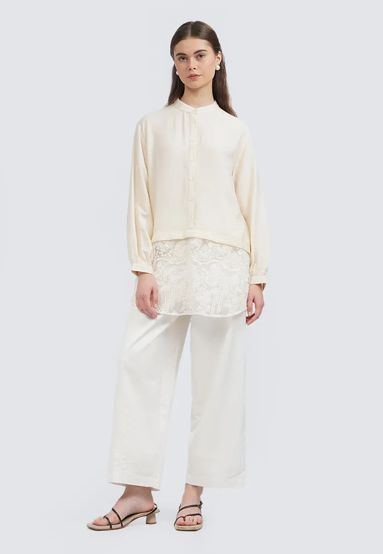 Long Sleeve Tunic with Laced Hem