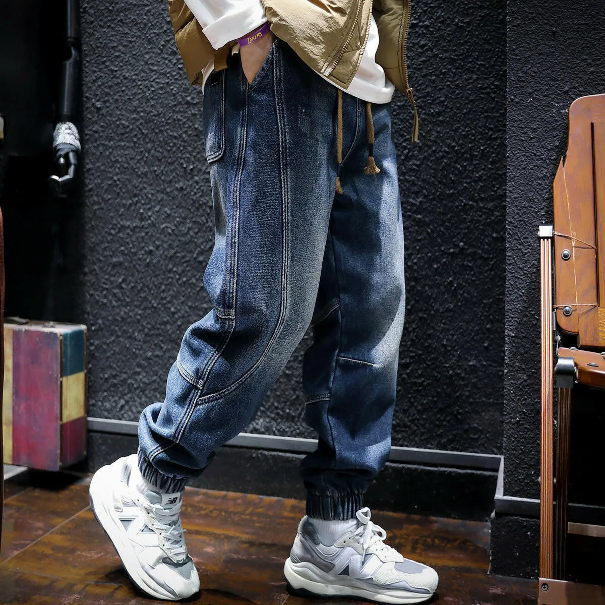 Loose Side Design Jeans Pants P0034
