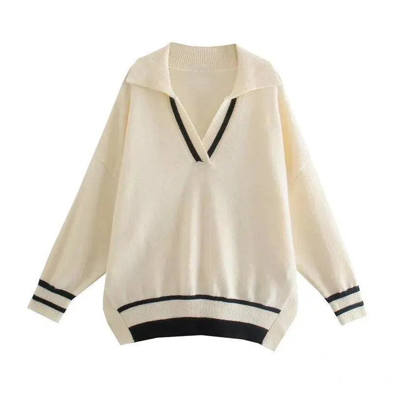 Loose Striped Pullover Sweaters For Women