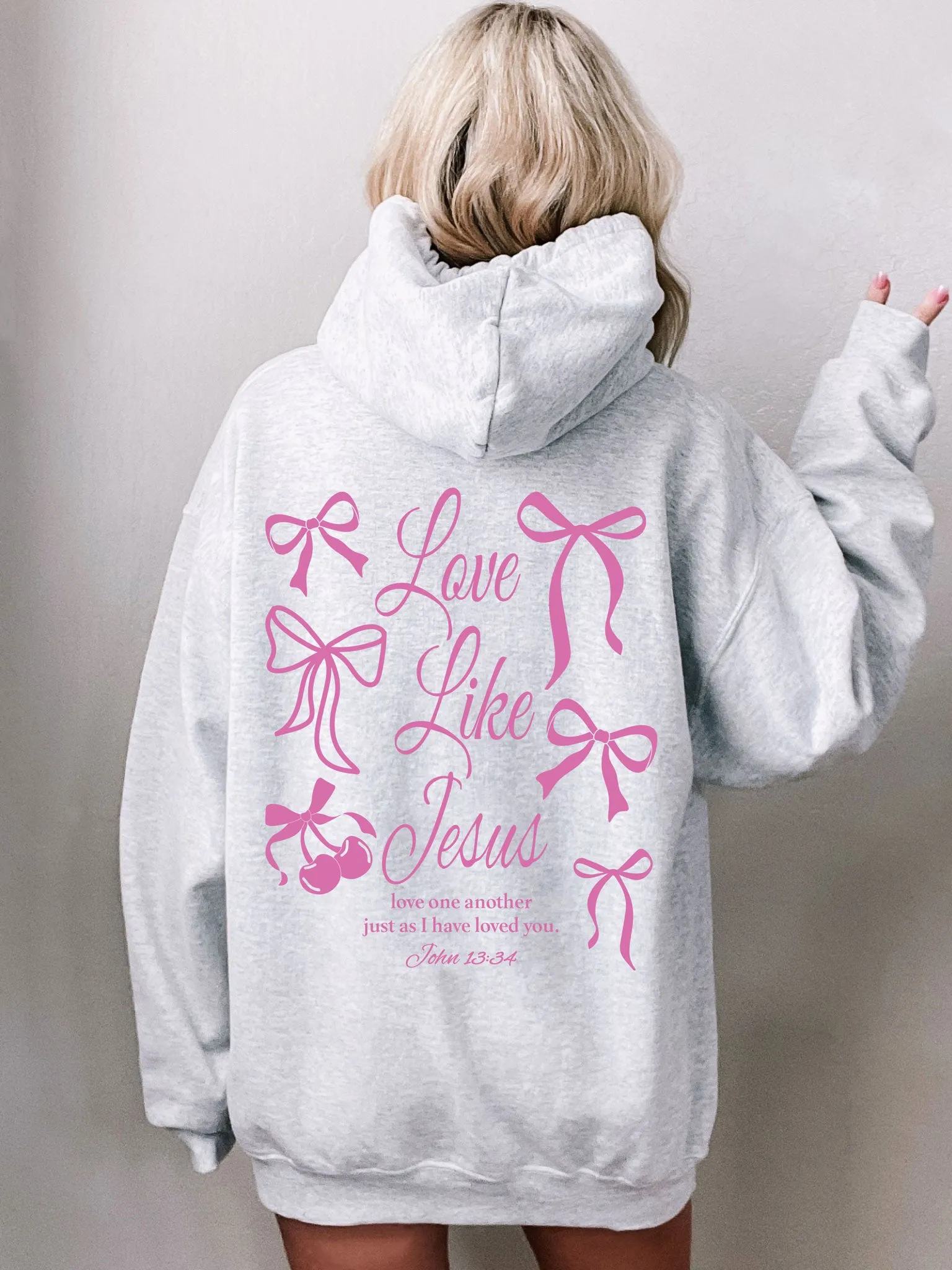 Love Like Jesus Coquette Bows Hoodie - New!