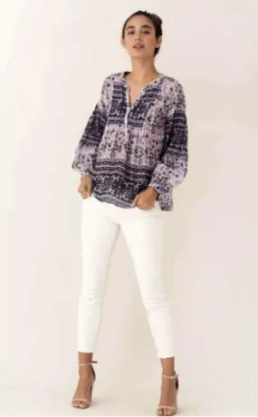 Love Printed Long Sleeves Tunic Pink