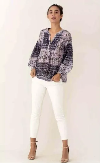 Love Printed Long Sleeves Tunic Pink