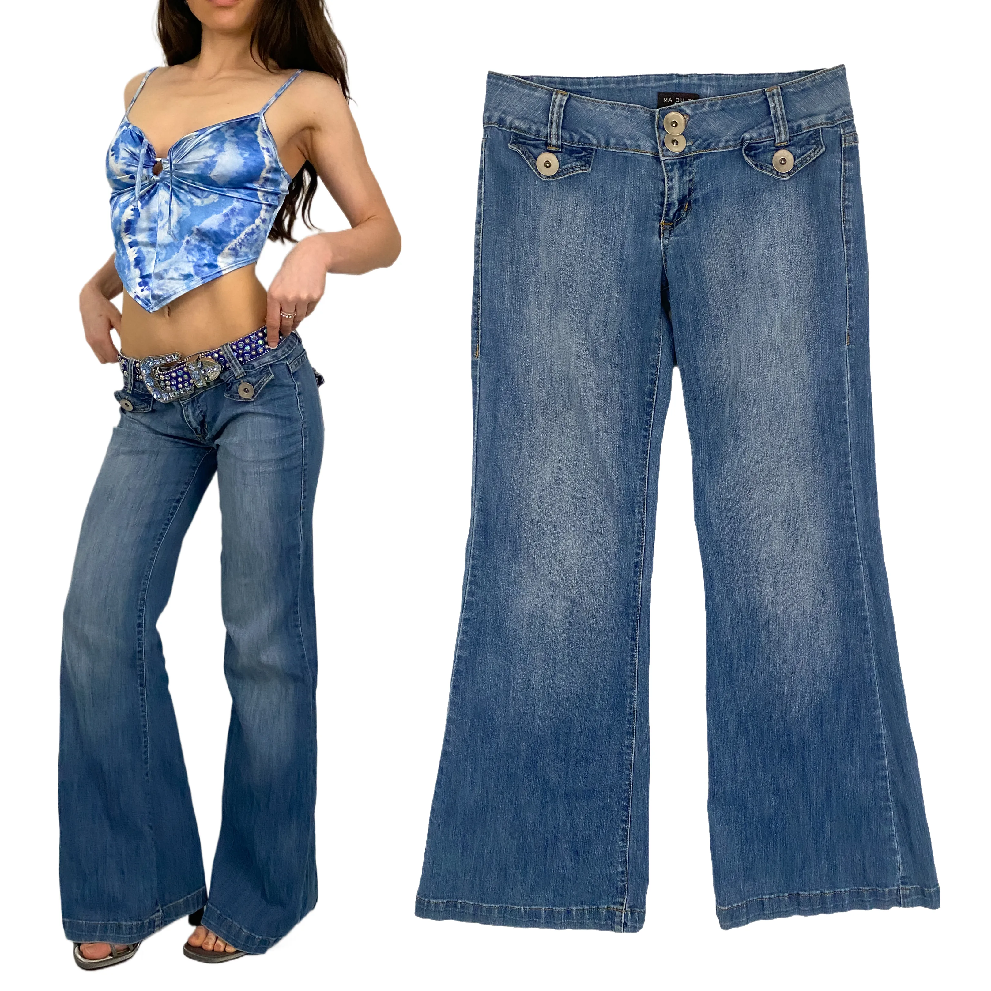Low Rise Wide Leg Jeans (S)