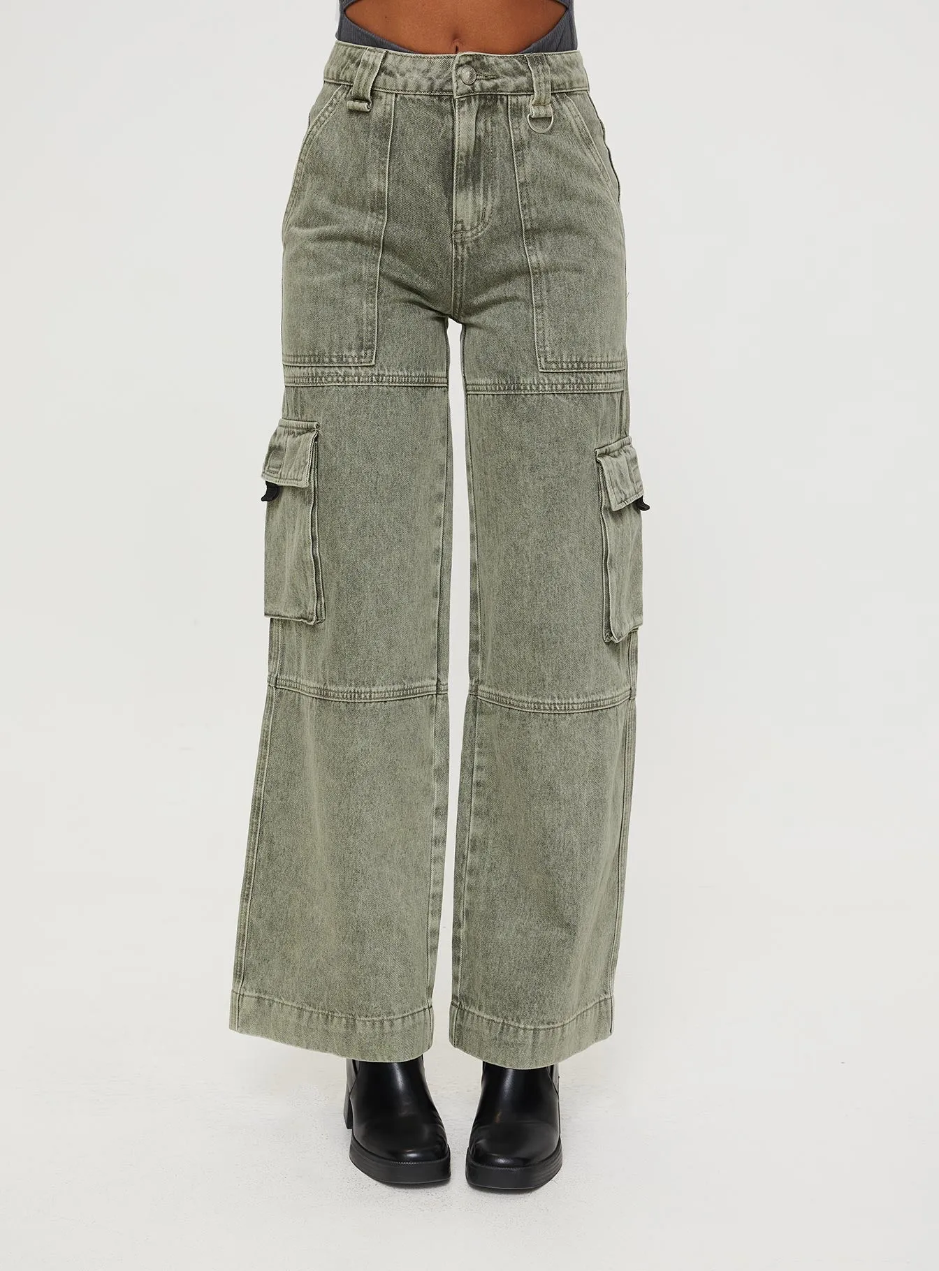 Making History Cargo Jeans Olive