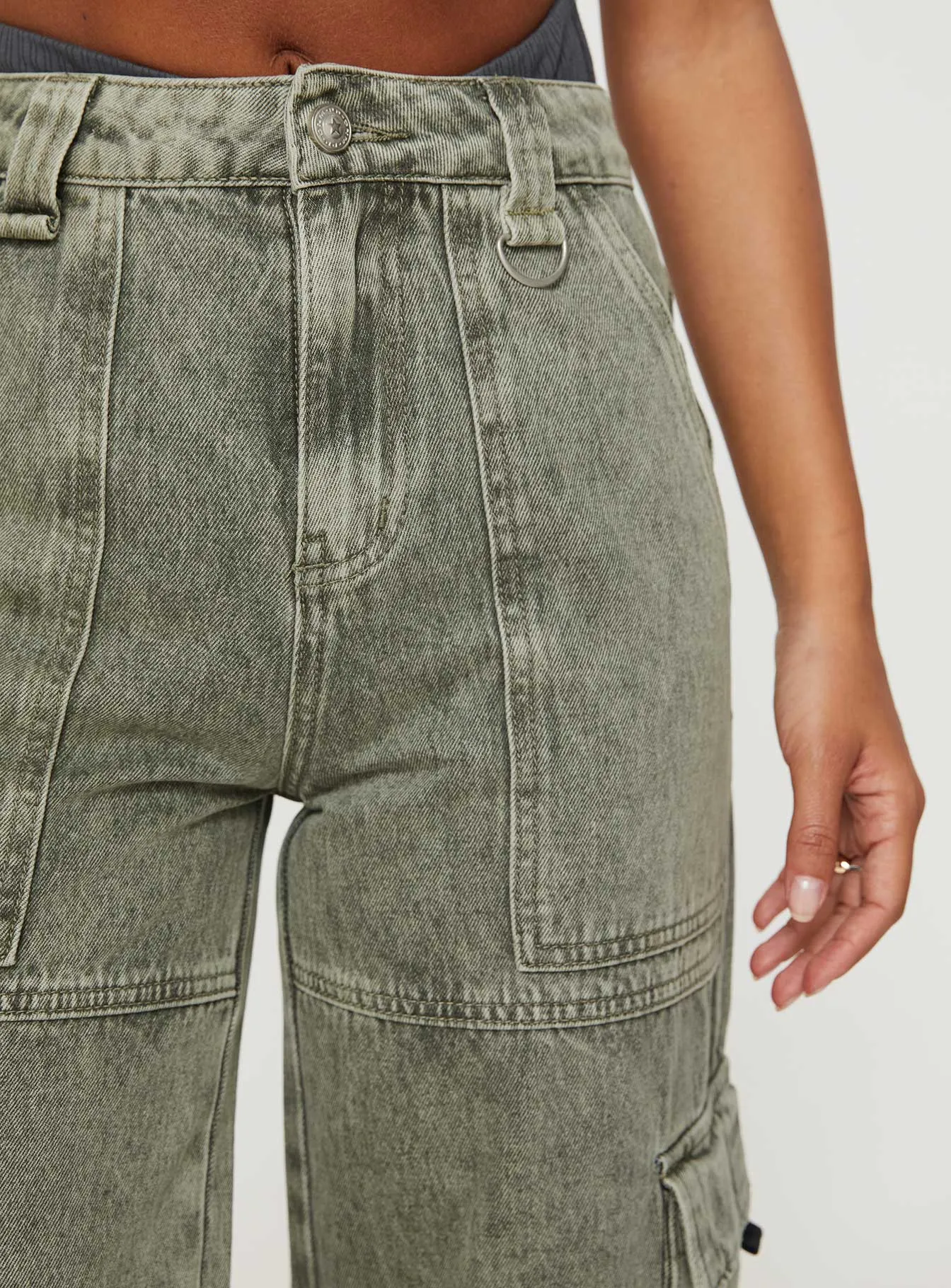 Making History Cargo Jeans Olive