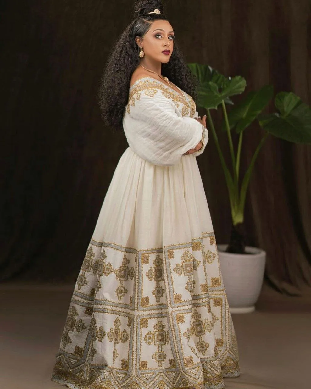 Marvelous Handmade Traditional Habesha Dress: with Intricate Color Design Ethiopian Dress