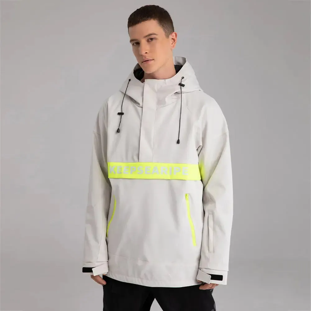 Men Half-zipper Snow Jacket Insulated Ski Anorak Hoodie Pullovers